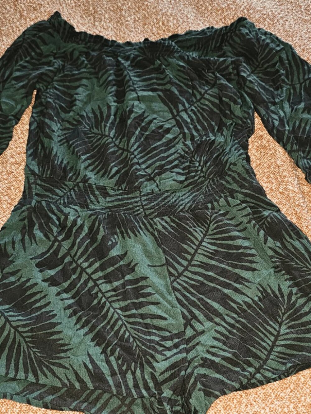 Relaxed Tropical Drop Shoulder Flowy Romper Dress